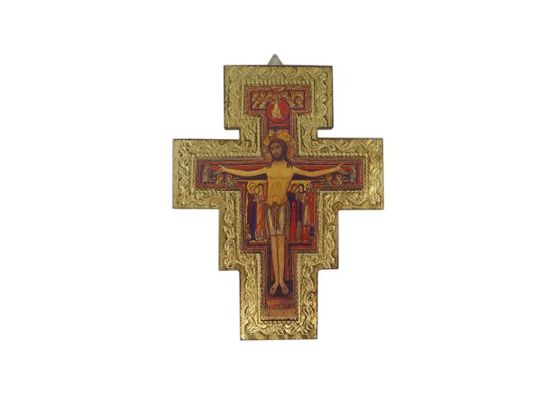Franziskus Kreuz 10cm aus Holz.
